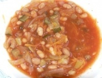 Фасоль тушеная с овощами